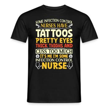 Contrôle des infections chez les soignants - T-shirt homme - noir - Devant - AI Model Male 178 light (178cm)