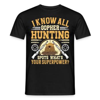 Marmotte, Chasseur, Chasse - T-shirt homme - noir - Devant - AI Model Male 178 light (178cm)