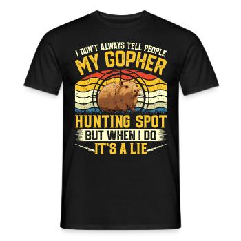 Marmotte, Chasseur, Chasse - T-shirt homme - noir - Devant - AI Model Male 178 light (178cm)