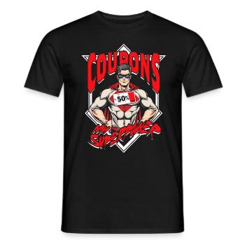 Couponing Coupon Coupons: My Superpower - Men's T-Shirt - black - Front - AI Model Male 178 light (178cm)