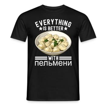 Pelmeni Cuisine russe - T-shirt homme - noir - Devant - AI Model Male 178 light (178cm)