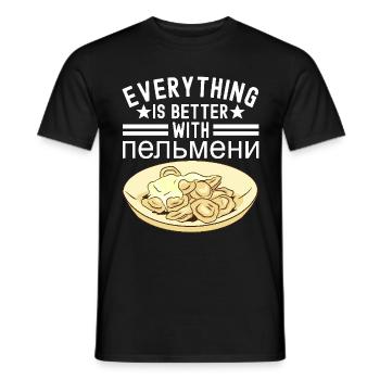 Pelmeni Cuisine russe - T-shirt homme - noir - Devant - AI Model Male 178 light (178cm)