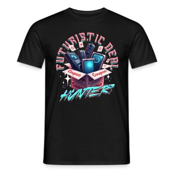 Couponing Coupon Futuristic Deal Hunter - Men's T-Shirt - black - Front - AI Model Male 178 light (178cm)