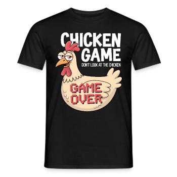 Chicken Game Don't Look At The Chicken Game Over - Männer T-Shirt - Schwarz - Vorne - AI Model Male 178 light (178cm)