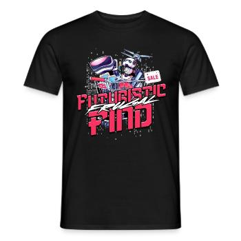 Couponing Coupon Coupons Futuristic Frugal Find - Men's T-Shirt - black - Front - AI Model Male 178 light (178cm)