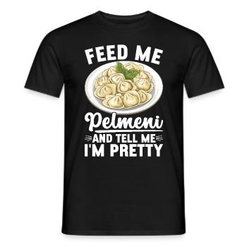 Pelmeni Russian Cuisine - Men's T-Shirt - black - Front - AI Model Male 178 light (178cm)