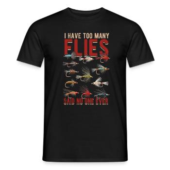 Fliegenfischen Too Many Flies Said No One Ever - Männer T-Shirt - Schwarz - Vorne - AI Model Male 178 light (178cm)