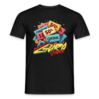 Couponing Coupon Budget Guru Vibes - Men's T-Shirt - black - Front - AI Model Male 178 light (178cm)