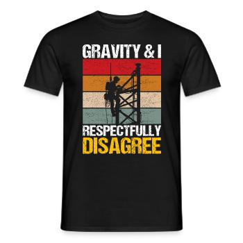 Industrial Climbers Tower Climbers Industrial Climbing - Men's T-Shirt - black - Front - AI Model Male 178 light (178cm)