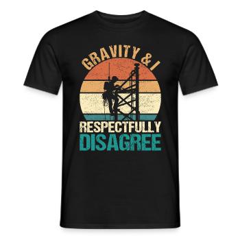 Industriekletterer Tower Climber Industrieklettern - Männer T-Shirt - Schwarz - Vorne - AI Model Male 178 light (178cm)