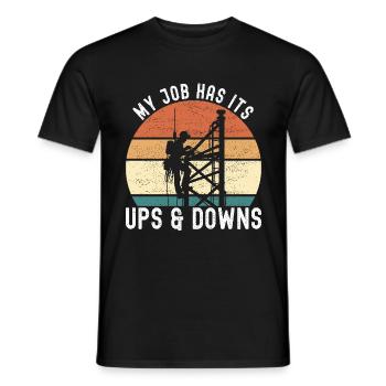 Industriekletterer Tower Climber Industrieklettern - Männer T-Shirt - Schwarz - Vorne - AI Model Male 178 light (178cm)