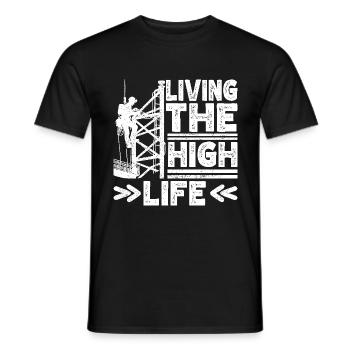 Industrial Climbers Tower Climbers Industrial Climbing - Men's T-Shirt - black - Front - AI Model Male 178 light (178cm)