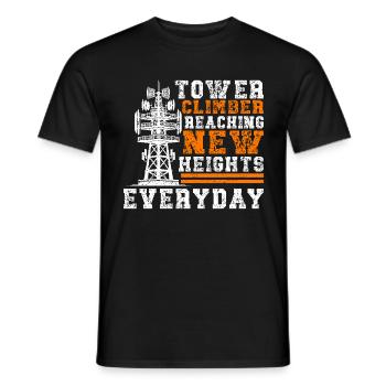 Industriekletterer Tower Climber Industrieklettern - Männer T-Shirt - Schwarz - Vorne - AI Model Male 178 light (178cm)