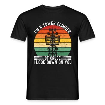 Industrial Climbers Tower Climbers Industrial Climbing - Men's T-Shirt - black - Front - AI Model Male 178 light (178cm)