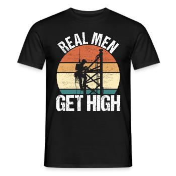 Industriekletterer Tower Climber Industrieklettern - Männer T-Shirt - Schwarz - Vorne - AI Model Male 178 light (178cm)