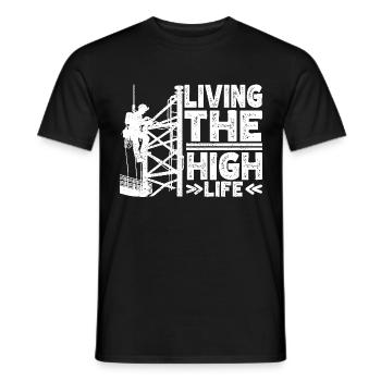 Industrial Climbers Tower Climbers Industrial Climbing - Men's T-Shirt - black - Front - AI Model Male 178 light (178cm)