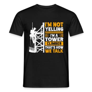 Industriekletterer Tower Climber Industrieklettern - Männer T-Shirt - Schwarz - Vorne - AI Model Male 178 light (178cm)