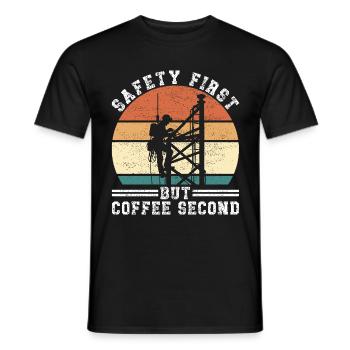 Industrial Climbers Tower Climbers Industrial Climbing - Men's T-Shirt - black - Front - AI Model Male 178 light (178cm)