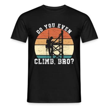 Industrial Climbers Tower Climbers Industrial Climbing - Men's T-Shirt - black - Front - AI Model Male 178 light (178cm)