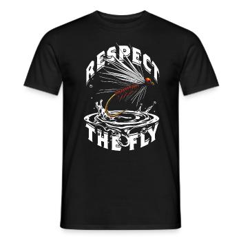 Fliegenfischen Fliegenangler Respect The Fly - Männer T-Shirt - Schwarz - Vorne - AI Model Male 178 light (178cm)