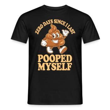 0 jours depuis que je me suis fait caca pour la dernière fois Meme - T-shirt homme - noir - Devant - AI Model Male 178 light (178cm)