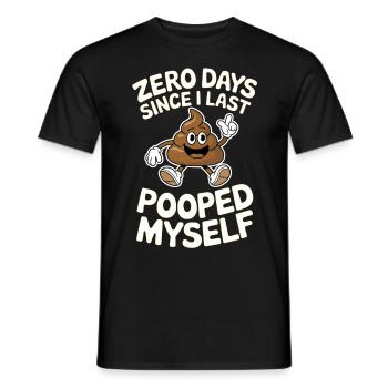 Zéro jour depuis la dernière fois que je me suis fait caca mème - T-shirt homme - noir - Devant - AI Model Male 178 light (178cm)