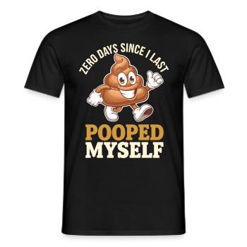 Zéro jour depuis la dernière fois que je me suis fait caca mème - T-shirt homme - noir - Devant - AI Model Male 178 light (178cm)