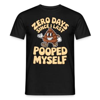 Zéro jour depuis la dernière fois que je me suis fait caca mème - T-shirt homme - noir - Devant - AI Model Male 178 light (178cm)