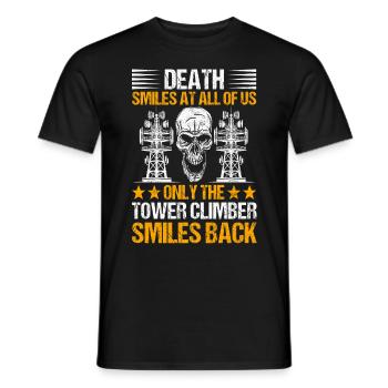 Industrial Climbers Tower Climbers Industrial Climbing - Men's T-Shirt - black - Front - AI Model Male 178 light (178cm)