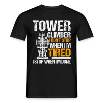 Industrial Climbers Tower Climbers Industrial Climbing - Men's T-Shirt - black - Front - AI Model Male 178 light (178cm)