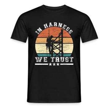 Industrial Climbers Tower Climbers Industrial Climbing - Men's T-Shirt - black - Front - AI Model Male 178 light (178cm)