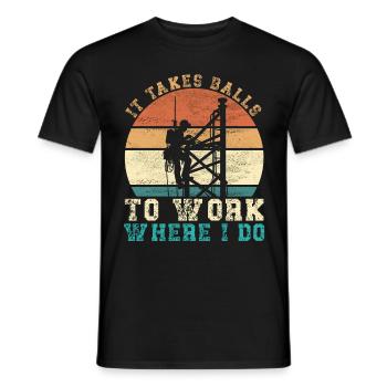 Industriekletterer Tower Climber Industrieklettern - Männer T-Shirt - Schwarz - Vorne - AI Model Male 178 light (178cm)