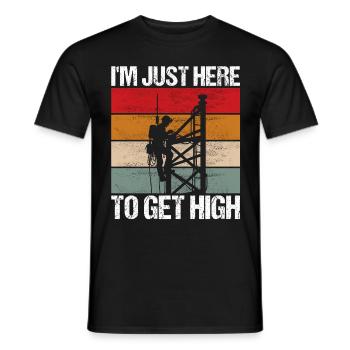 Industrial Climbers Tower Climbers Industrial Climbing - Men's T-Shirt - black - Front - AI Model Male 178 light (178cm)