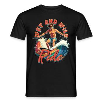 Wakeboarding Wakeboard Wakeboarder - Men's T-Shirt - black - Front - AI Model Male 178 light (178cm)