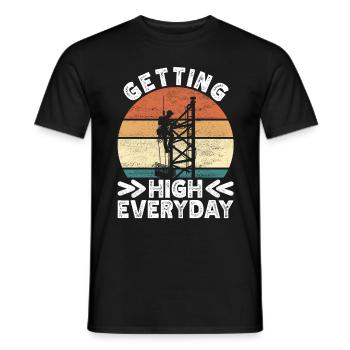 Industriekletterer Tower Climber Industrieklettern - Männer T-Shirt - Schwarz - Vorne - AI Model Male 178 light (178cm)