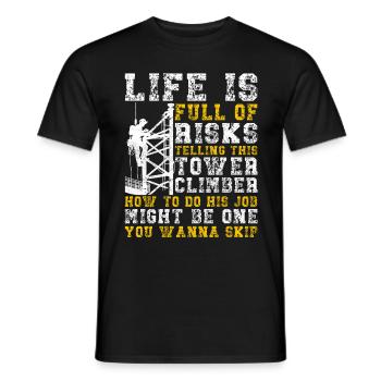 Industriekletterer Tower Climber Industrieklettern - Männer T-Shirt - Schwarz - Vorne - AI Model Male 178 light (178cm)