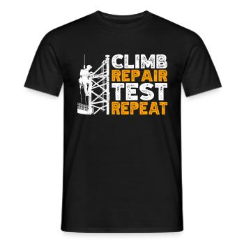 Industrial Climbers Tower Climbers Industrial Climbing - Men's T-Shirt - black - Front - AI Model Male 178 light (178cm)