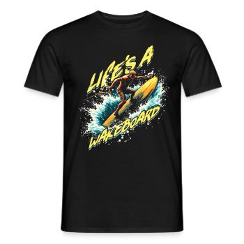 Wakeboarding Wakeboarder Life's A Wakeboard - T-shirt homme - noir - Devant - AI Model Male 178 light (178cm)