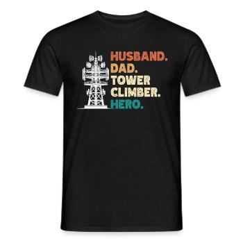 Industrial Climbers Tower Climbers Industrial Climbing - Men's T-Shirt - black - Front - AI Model Male 178 light (178cm)