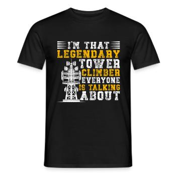 Industriekletterer Tower Climber Industrieklettern - Männer T-Shirt - Schwarz - Vorne - AI Model Male 178 light (178cm)