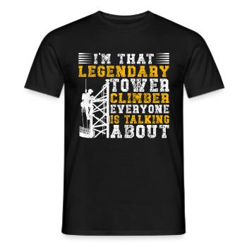 Industriekletterer Tower Climber Industrieklettern - Männer T-Shirt - Schwarz - Vorne - AI Model Male 178 light (178cm)