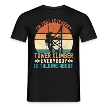 Industriekletterer Tower Climber Industrieklettern - Männer T-Shirt - Schwarz - Vorne - AI Model Male 178 light (178cm)