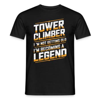 Industrial Climbers Tower Climbers Industrial Climbing - Men's T-Shirt - black - Front - AI Model Male 178 light (178cm)