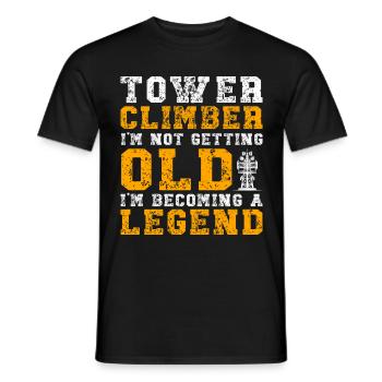 Industriekletterer Tower Climber Industrieklettern - Männer T-Shirt - Schwarz - Vorne - AI Model Male 178 light (178cm)