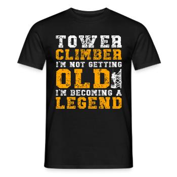 Industriekletterer Tower Climber Industrieklettern - Männer T-Shirt - Schwarz - Vorne - AI Model Male 178 light (178cm)