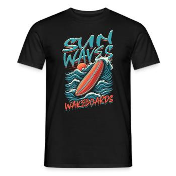 Wakeboarding Wakeboard Wakeboarder - Men's T-Shirt - black - Front - AI Model Male 178 light (178cm)