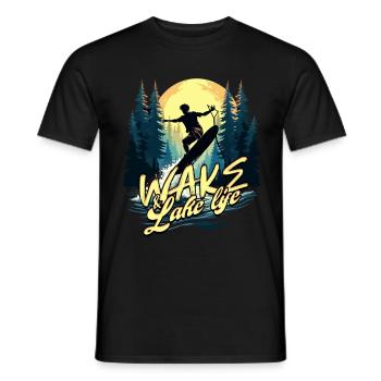 Wakeboarding Wakeboard Wakeboarder - Men's T-Shirt - black - Front - AI Model Male 178 light (178cm)
