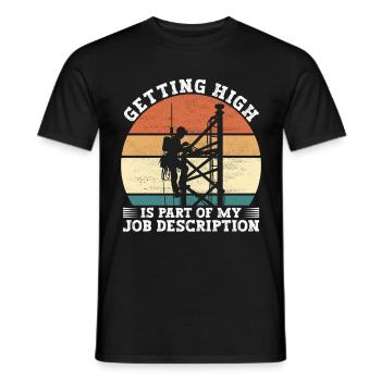 Industrial Climbers Tower Climbers Industrial Climbing - Men's T-Shirt - black - Front - AI Model Male 178 light (178cm)