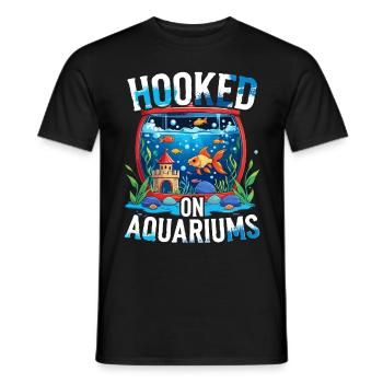 Aquarium Aquaristik Hooked On Aquariums - Men's T-Shirt - black - Front - AI Model Male 178 light (178cm)