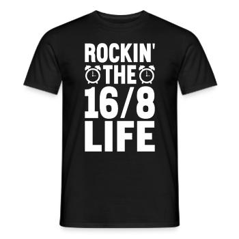 Jeûne intermittent Jeûne intermittent - T-shirt homme - noir - Devant - AI Model Male 178 light (178cm)